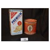 Antique advertising tins