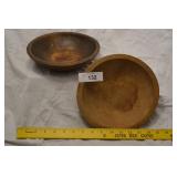 2pc Vintage Wooden Bowls
