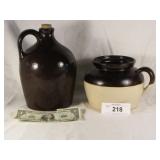 Crock music box and bowl