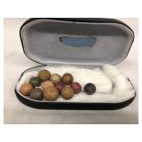 12 Antique Native American Clay Marbles