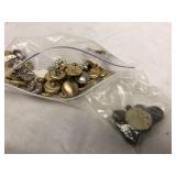 Vintage Lot of Metal Buttons and Tokens