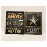 (2) Metal Army Signs