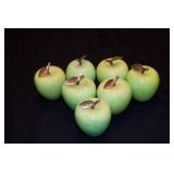 7 x "Granny Smith" Marble Apples w/ Brass Stem