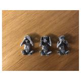 (3) Vintage Brass Monkeys
