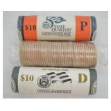 3x GEM UNC Rolls of State Quarters