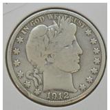 1912 D BARBER HALF DOLLAR  VG