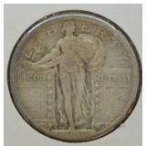 1918 S STANDING QUARTER  VF