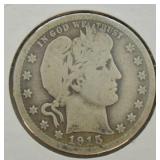 1915 D BARBER QUARTER  VG