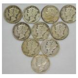 10 MERCURY DIMES
