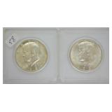 TWO 1964 KENNEDY HALF DOLLARS