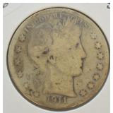 1911 S BARBER HALF DOLLAR  G
