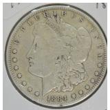 1884 S MORGAN DOLLAR  VG