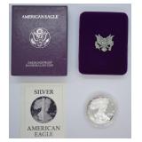 1987 PROOF SILVER EAGLE W BOX PAPERS