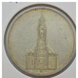 1934 GERMAN NAZI POSTDAM CHURCH SILVER 5 MARK