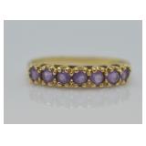 10 K GOLD AMYTHIST AND DIAMOND RING