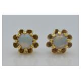 14K GOLD AND OPAL EARRINGS