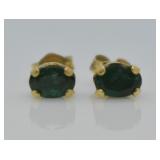 14K GOLD EMERALD EARRINGS