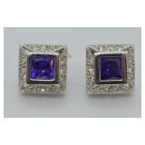 STERLING AMYTHIST EARRINGS