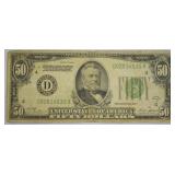 1928 50 DOLLAR REDEMABLE IN GOLD  BILL