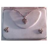 Heart Necklace & Earrings Set