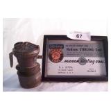 2 pcs. Coal Mine Lamp & Advertisement
