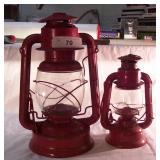 2 pcs. Vintage Red Deitz Lanterns
