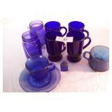 10 pcs. Cobalt Blue Glass