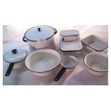 8 pcs. Black & White Porcelain Kitchen Set