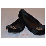 Black Crushed Velvet Tory Burch-Size 6-Flats