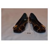 Black Leather w/Brown & Gold Trim Tory Burch-Size