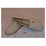 Tan & Cream Stripes Michael Kors Shoe-Size 6-Flats
