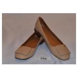 Beige Patton Leather Tory Burch Shoes-Size 6-Flats