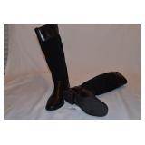 Black Suede & Leather Calf High Anne Klein Boots-S