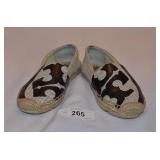 Cream w/Leather Trim Tory Burch Shoes-Size 6-Flats