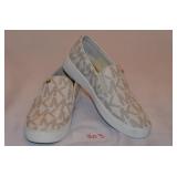 Gray & White Michael Kors Deck Shoes-Size 6