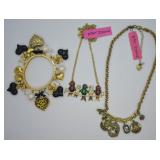 3 pcs. Betsey Johnson Designer Statement Jewelry