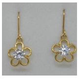 10k Gold Plum Flower Earrings