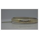 Sterling Silver Bangle Bracelet w/ Etched Dogwood