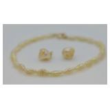 14k Gold Fitted Natural Pearl Jewelry