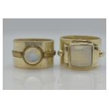2 pcs. Sterling Silver Moonstone Rings