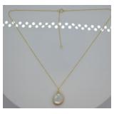 Large Genuine Pearl Pendant on Sterling Chain