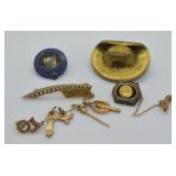 4 pcs. Antique Society Pins
