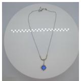 Antique 10k White Gold Pendant Necklace