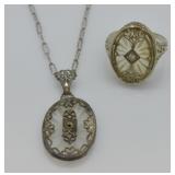 2 pcs. Antique 10k & Sterling Jewelry