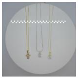 3 pcs. Sterling Silver Pendant Necklaces