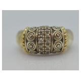 14k Gold & Sterling Silver Diamond Ring