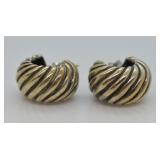 David Yurman Sterling Silver Cable Design Earrings