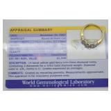 14k Gold Triple Diamond Ring