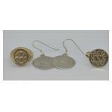 3 pcs. Sterling Silver Monogramed Jewelry