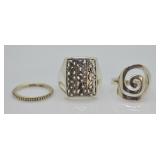 3 pcs. Sterling Silver Rings